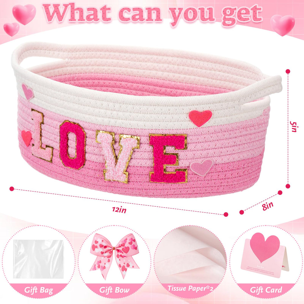 Colingmill Valentine basket two-color patchwork for charming look.