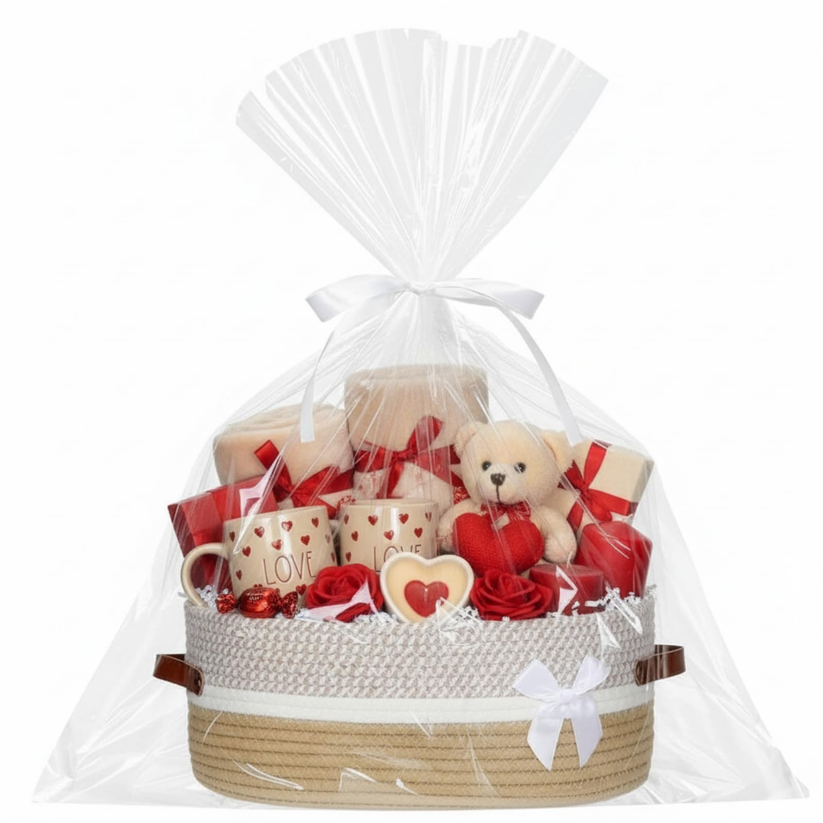 Colingmill valentines basket empty 14x10x5 inches, ideal for customized gift sets.