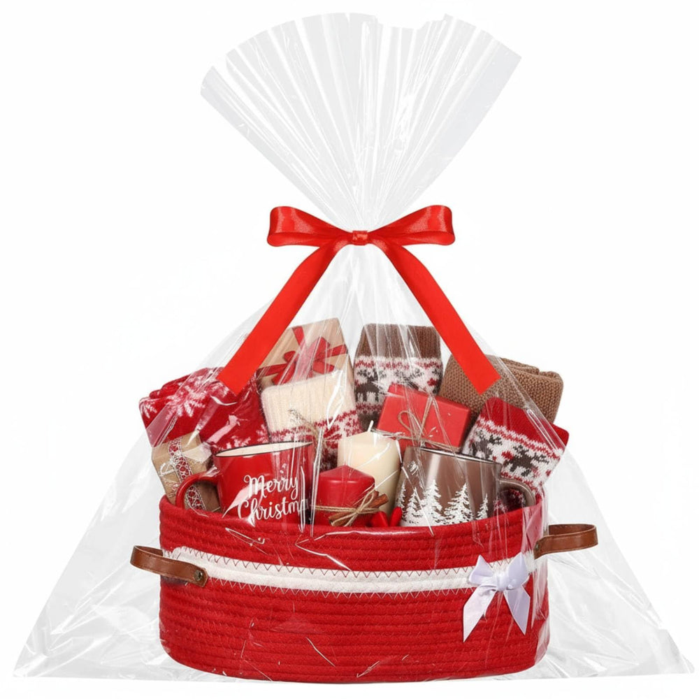 Colingmill wrapping-ready red basket, perfect for instant gift upgrades.