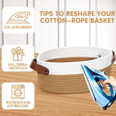 Colingmill white and dark brown baskets brighten home decor.