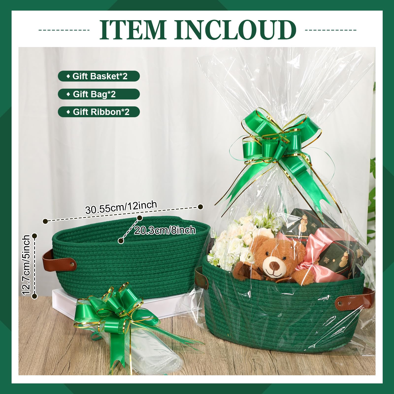 Colingmill woven basket with gift bags included, perfect for wrapping.