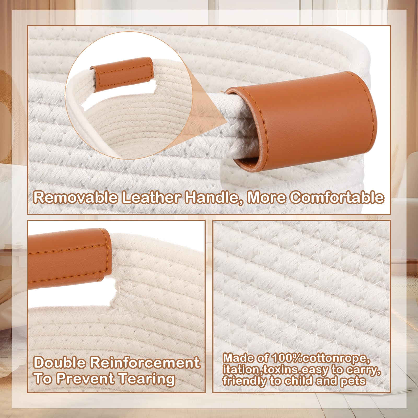 Colingmill woven cotton rope material feels soft yet durable.