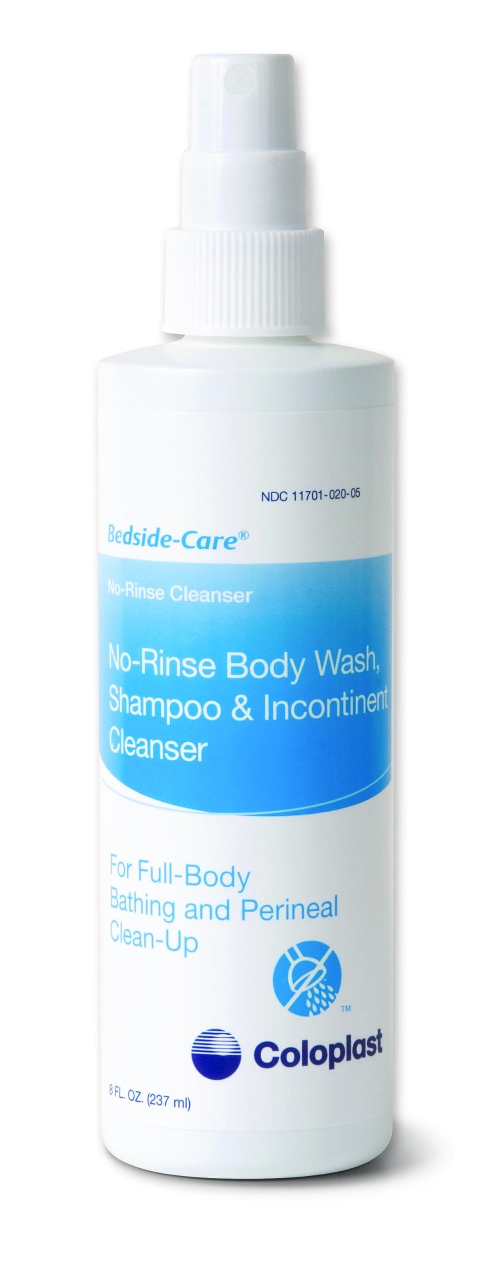 Coloplast Bedside-Care no-rinse bottle for convenient all-in-one cleansing