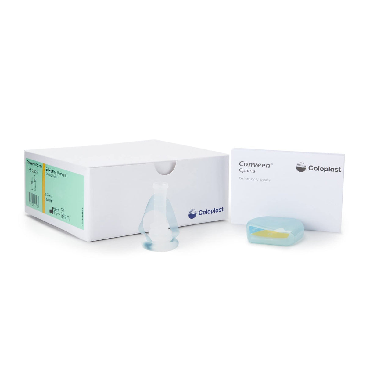 Coloplast Conveen Optima PSX box of 30, discreet all-day external catheter option.
