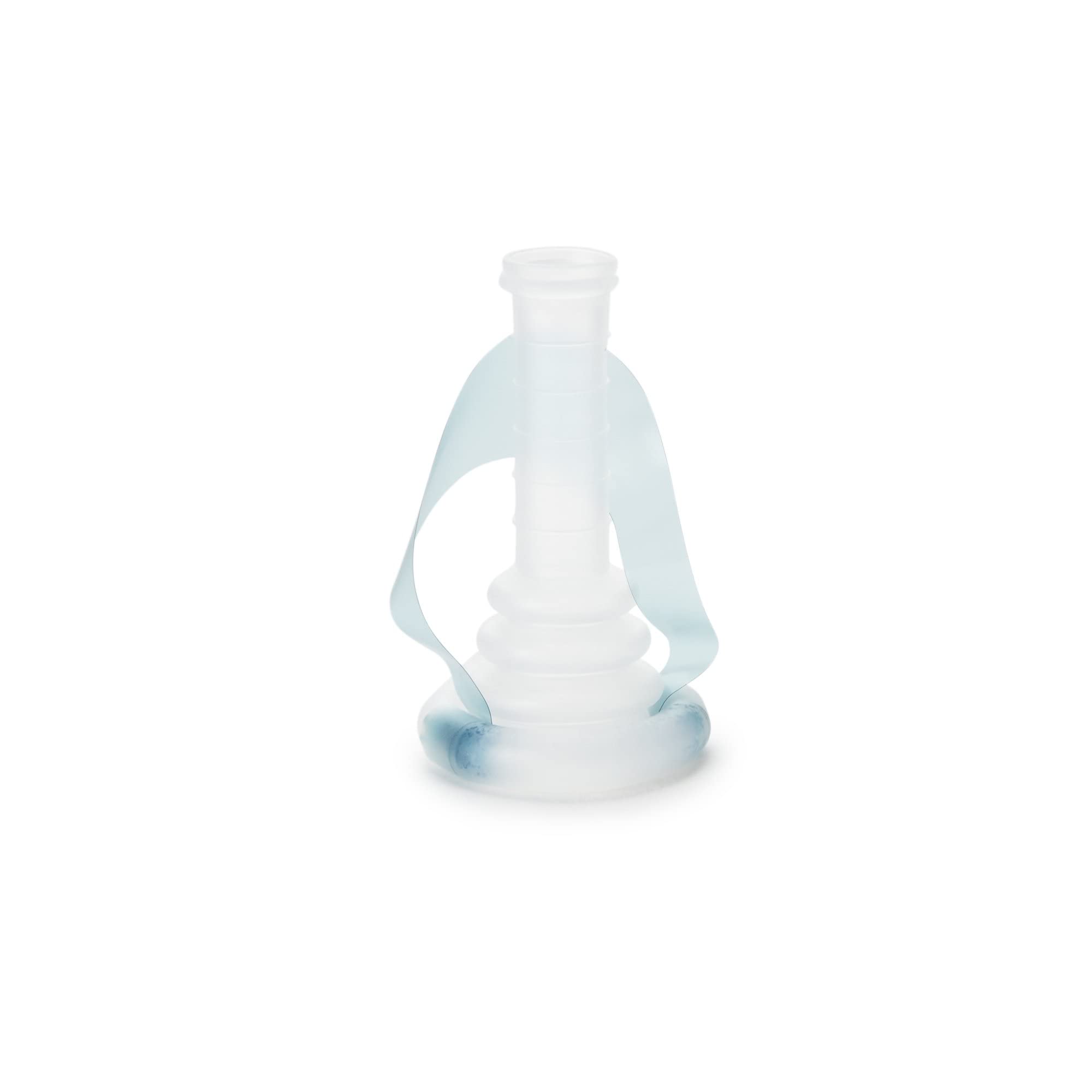 User-friendly external catheter shown being worn discreetly under clothing.