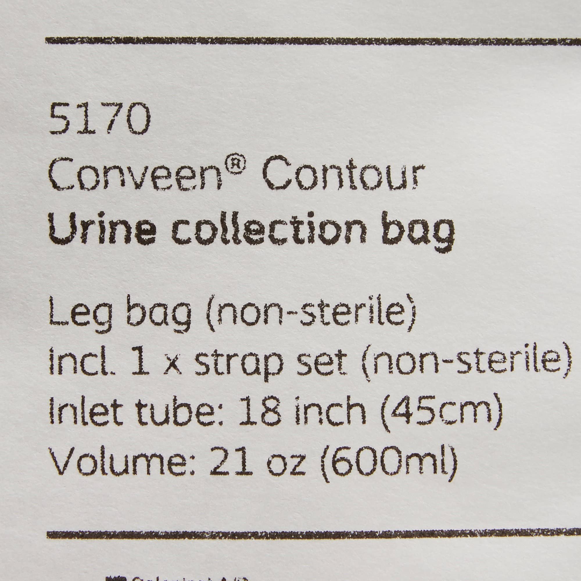Coloplast Conveen Security+ 600 mL leg bag packaging box of ten