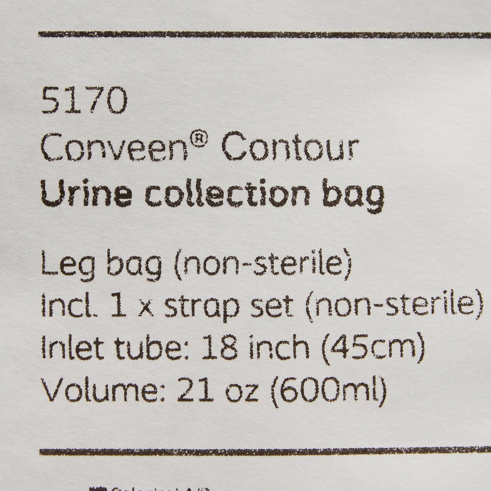 Coloplast Conveen Security+ 600 mL leg bag packaging box of ten