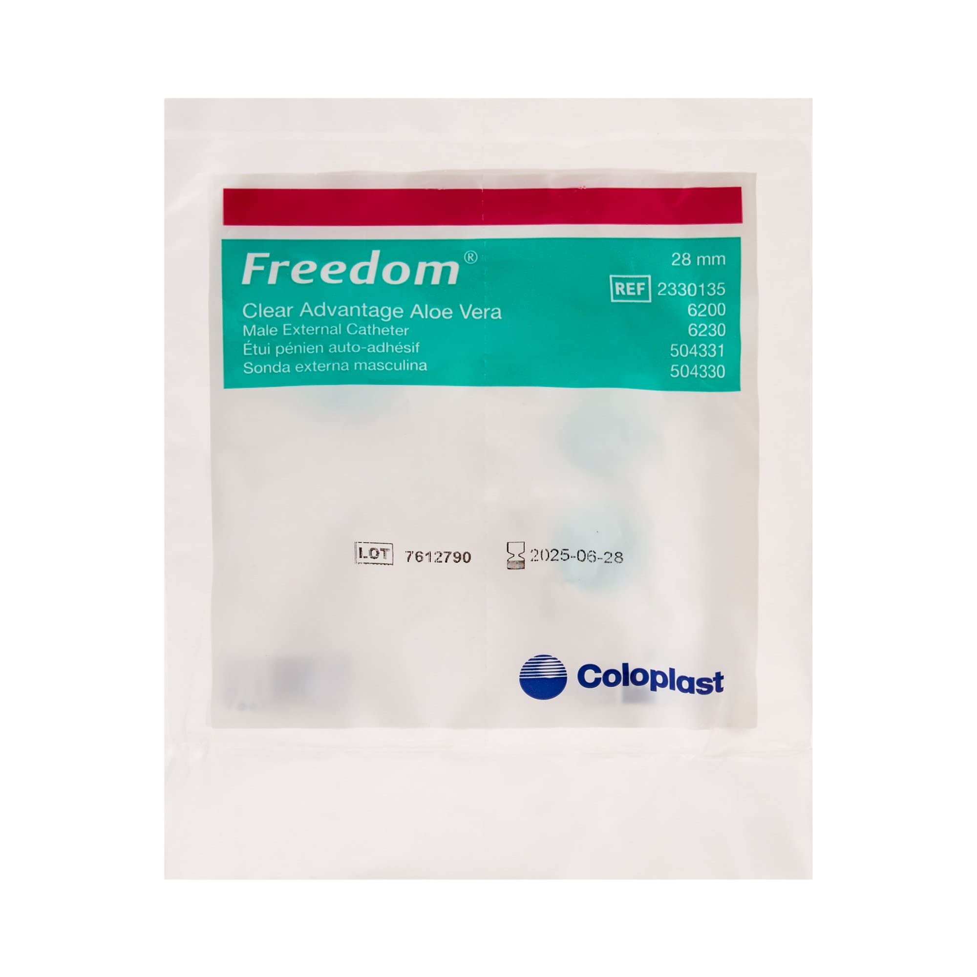 Coloplast Freedom Clear Advantage catheter features a transparent design for easy skin checks.
