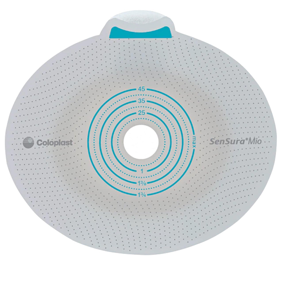 Coloplast SenSura Mio Flex 70mm barrier image shows flexible flange for secure daily wear.