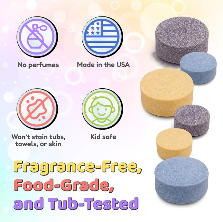 Color My Bath sensory-friendly bath time helps kids with sensitivities enjoy fizz and color.