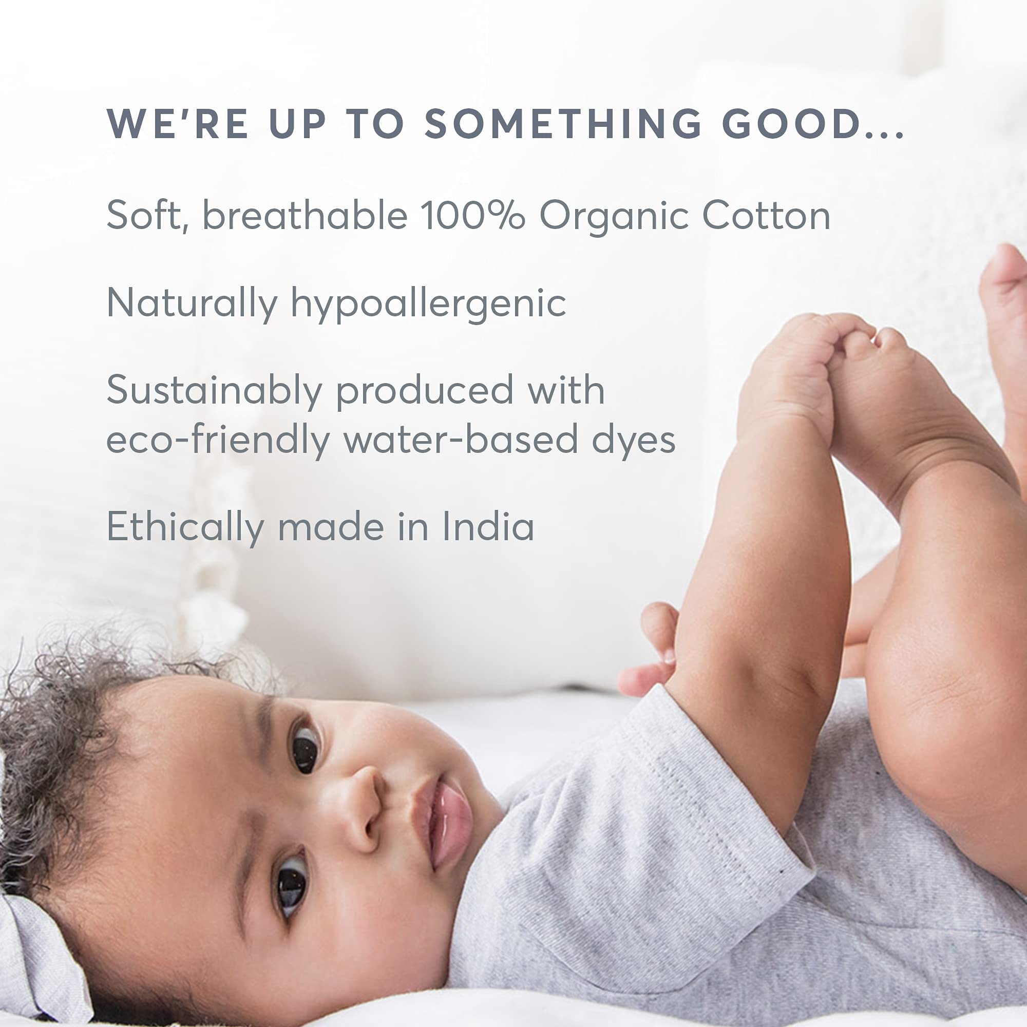 Colored Organics bow wrap, machine-washable for easy care.
