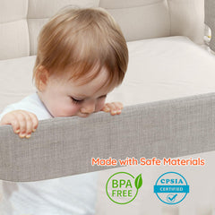 Colorfarm bed rail height adjustment demonstrates a zero-gap fit for secure nights.