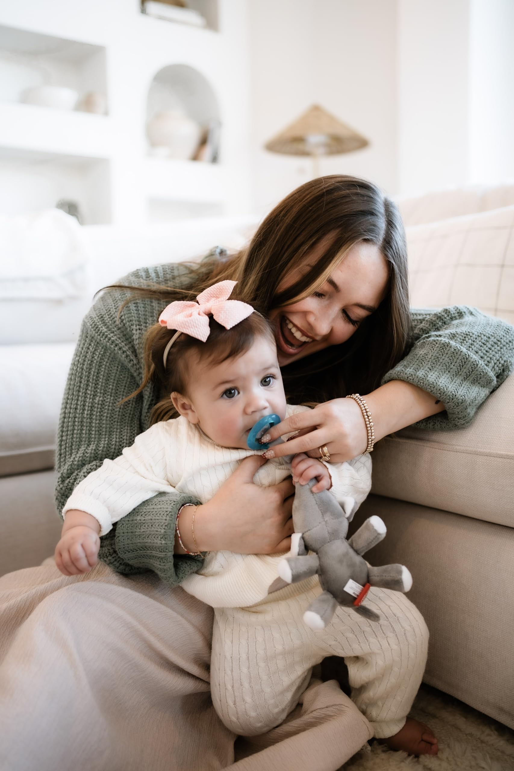 Colorful variety of pacifiers in different styles for testing