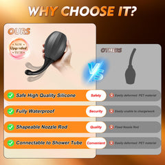 ColorfulParadise enema with five spray openings provides 360° cleaning coverage