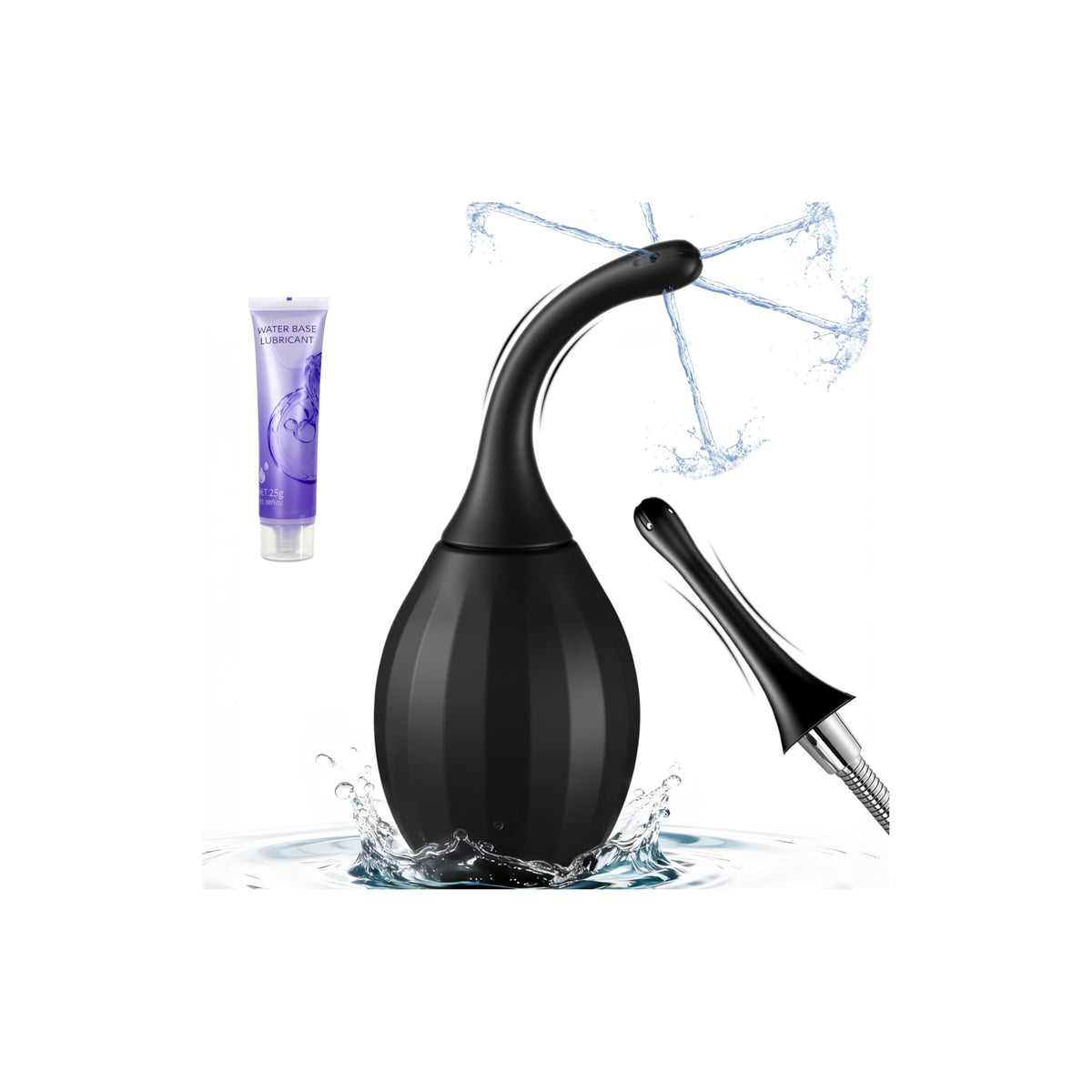ColorfulParadise enema with adjustable nozzle for customized angle and comfort.