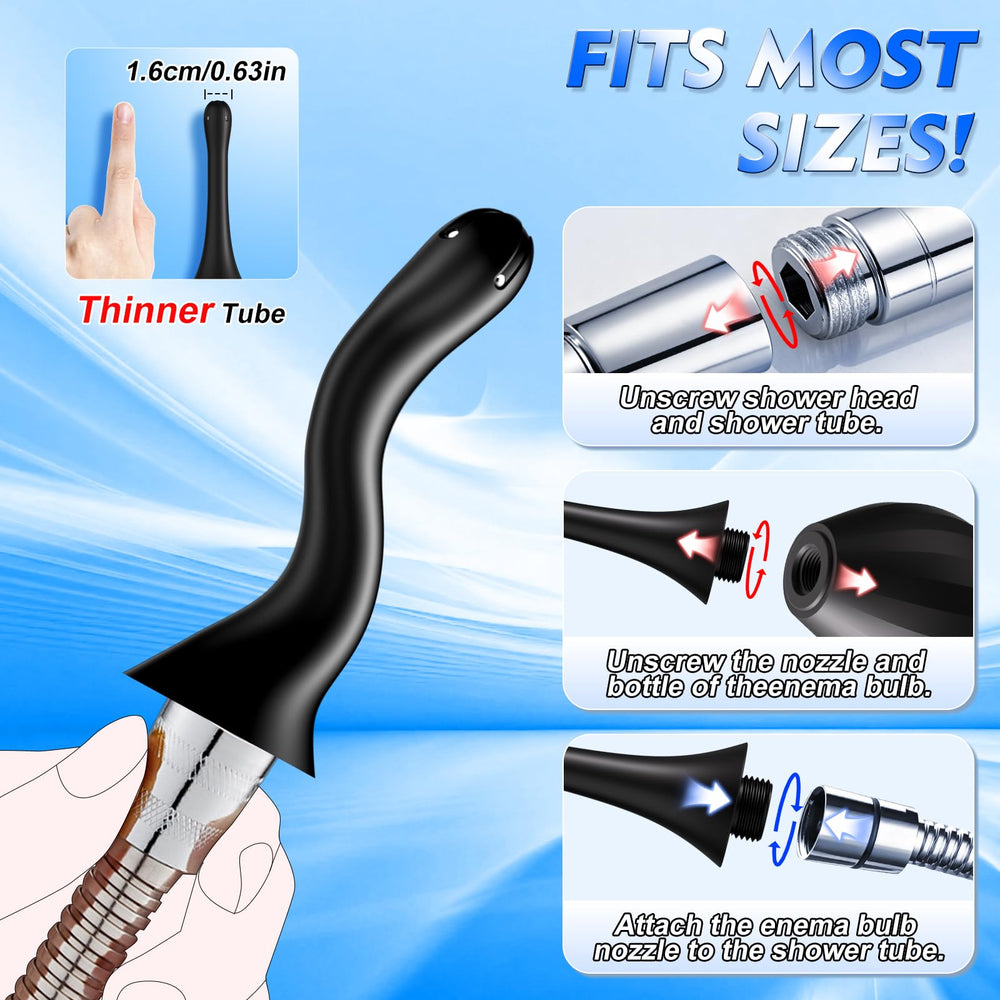 ColorfulParadise enema fits most shower hoses for easy water flow.