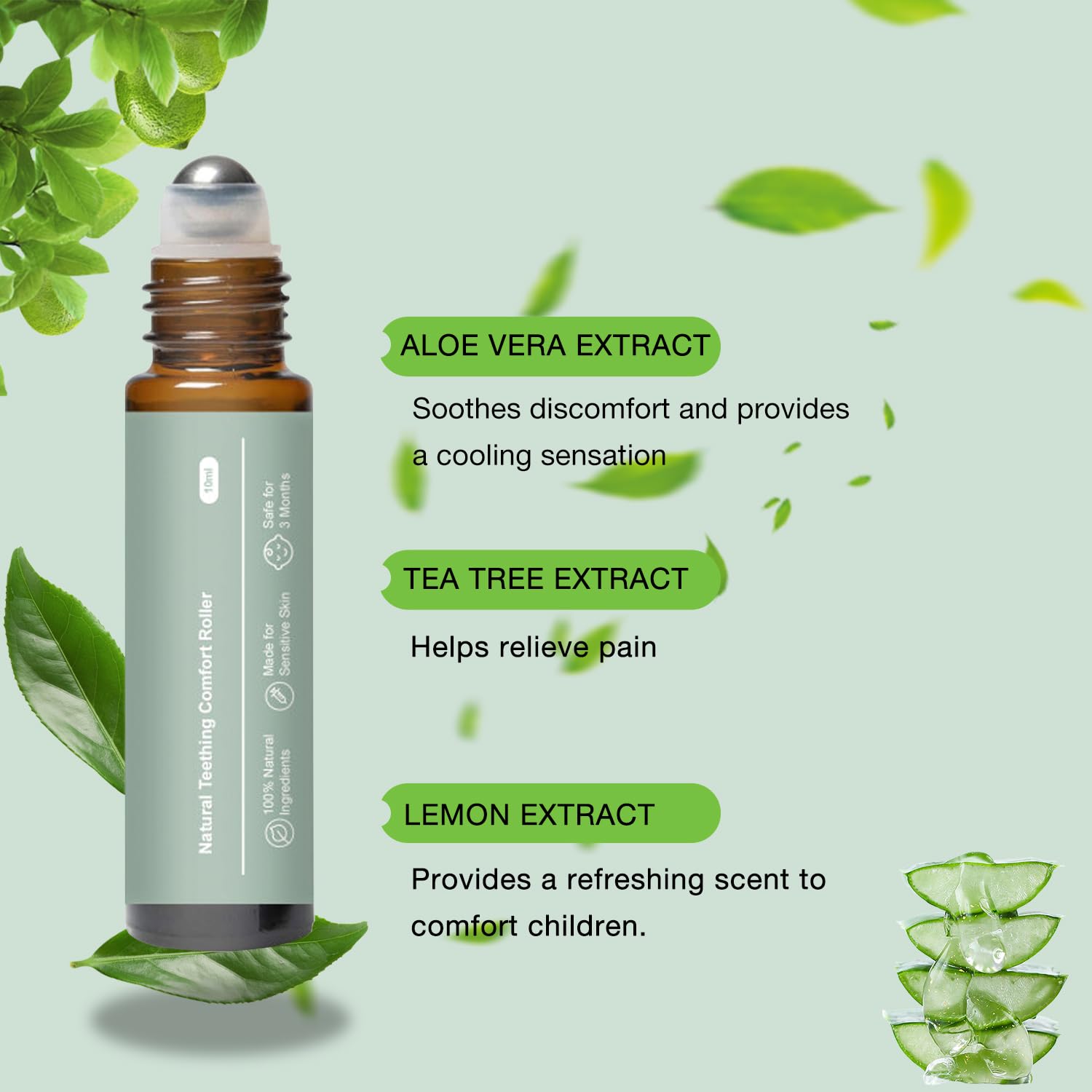 COLOTTE teething roller glass bottle packaging for safe storage