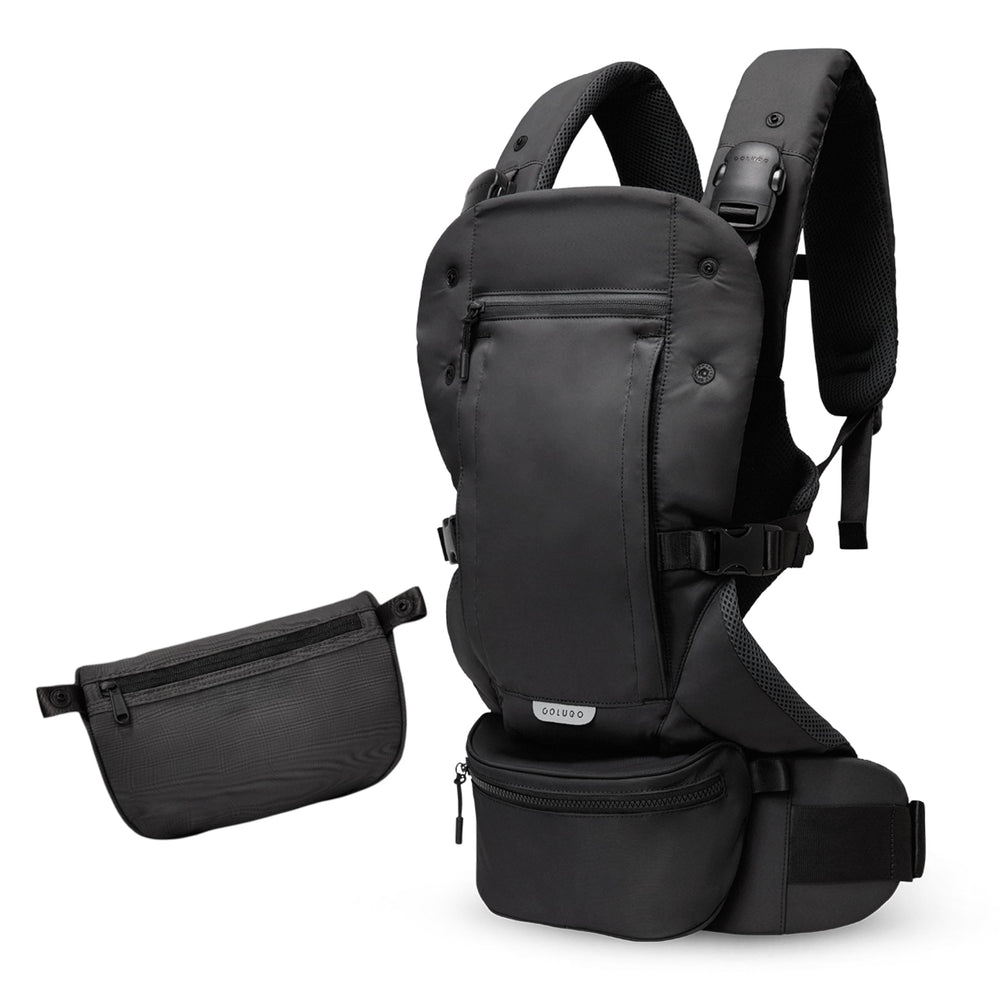 Colugo Baby Carrier front view shows ergonomic support for growing babies