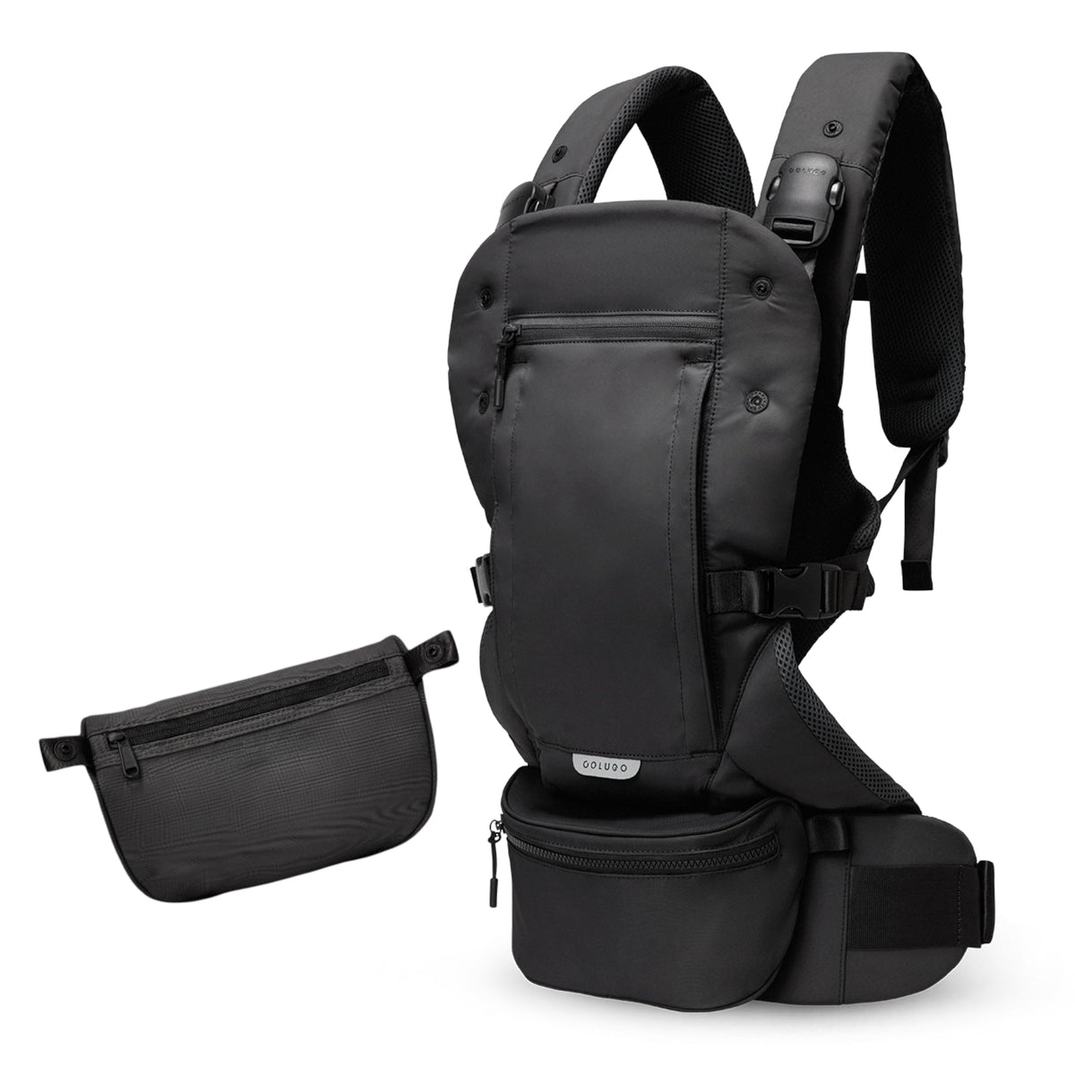 Colugo Baby Carrier front view shows ergonomic support for growing babies