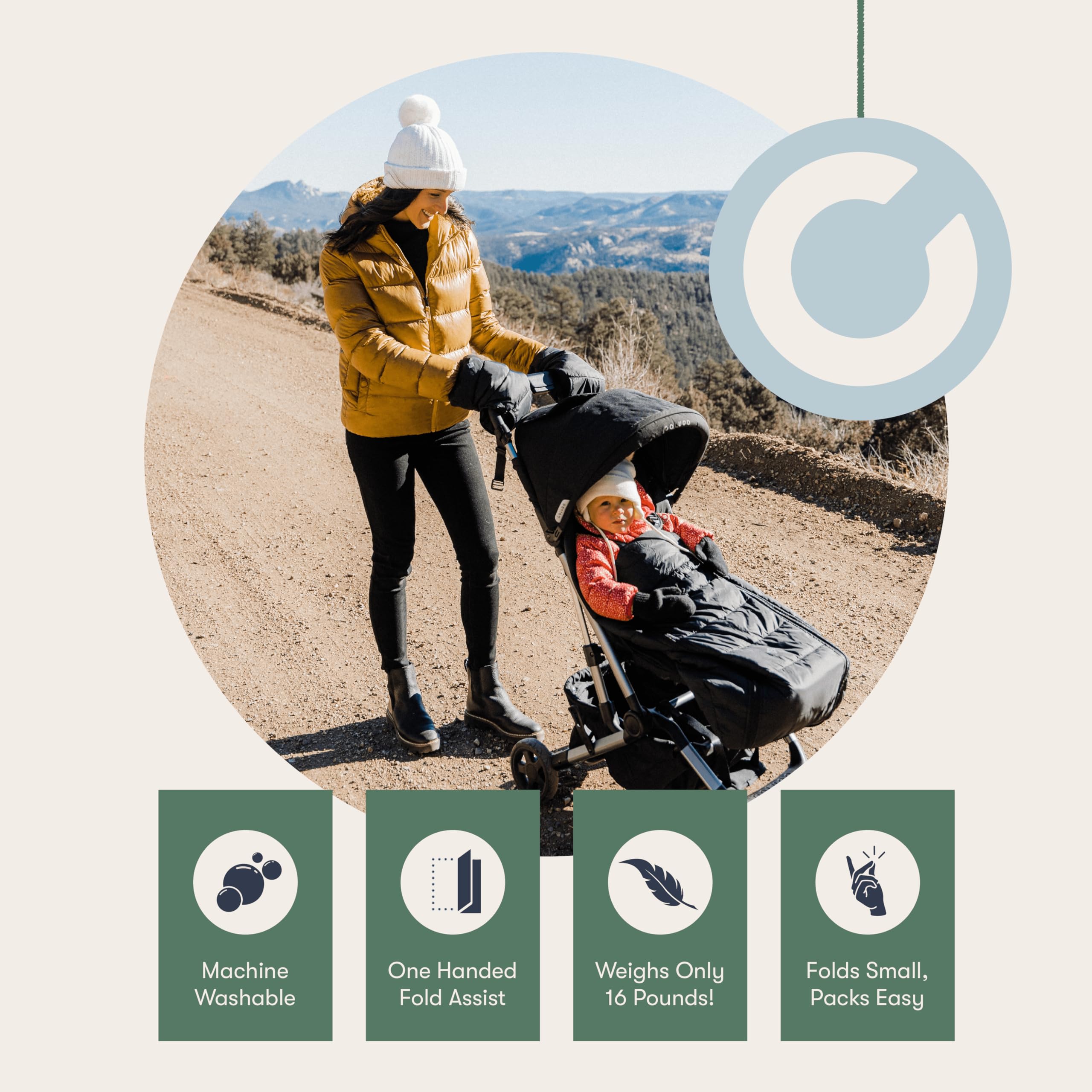 Colugo Olive five-point harness keeps little riders secure.