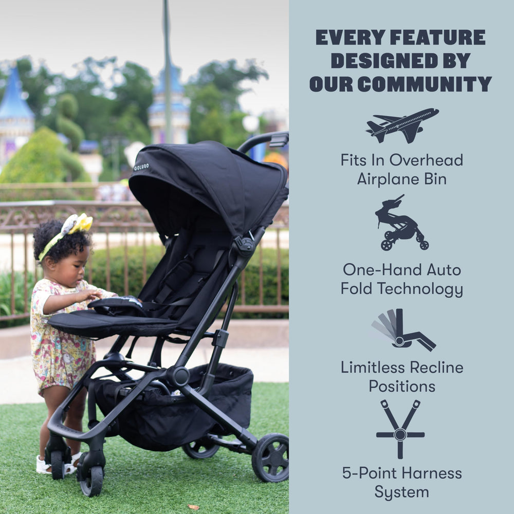 Colugo Compact Stroller+ one-hand fold in action for quick setup