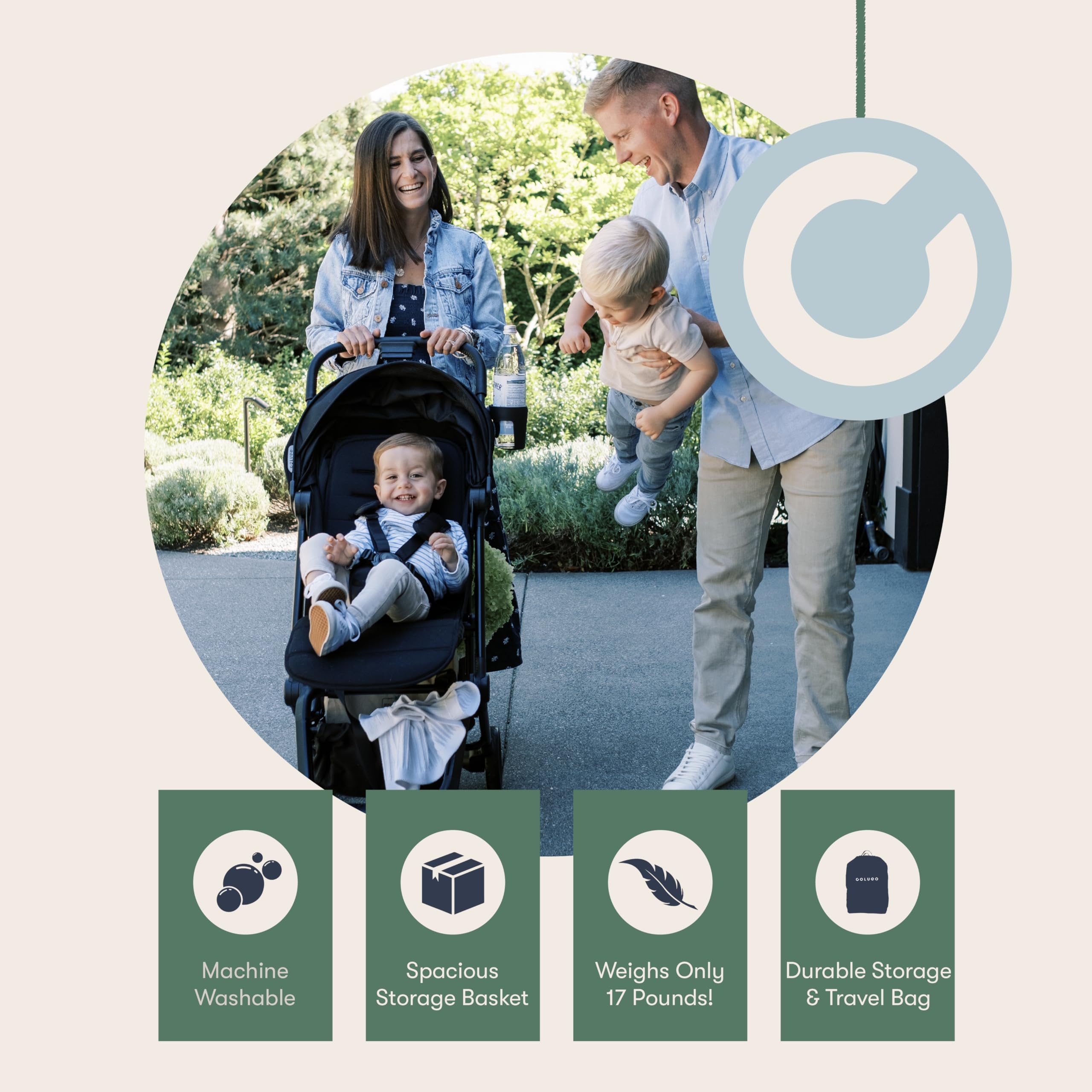 Colugo Compact Stroller+ taller handlebar for comfortable parents