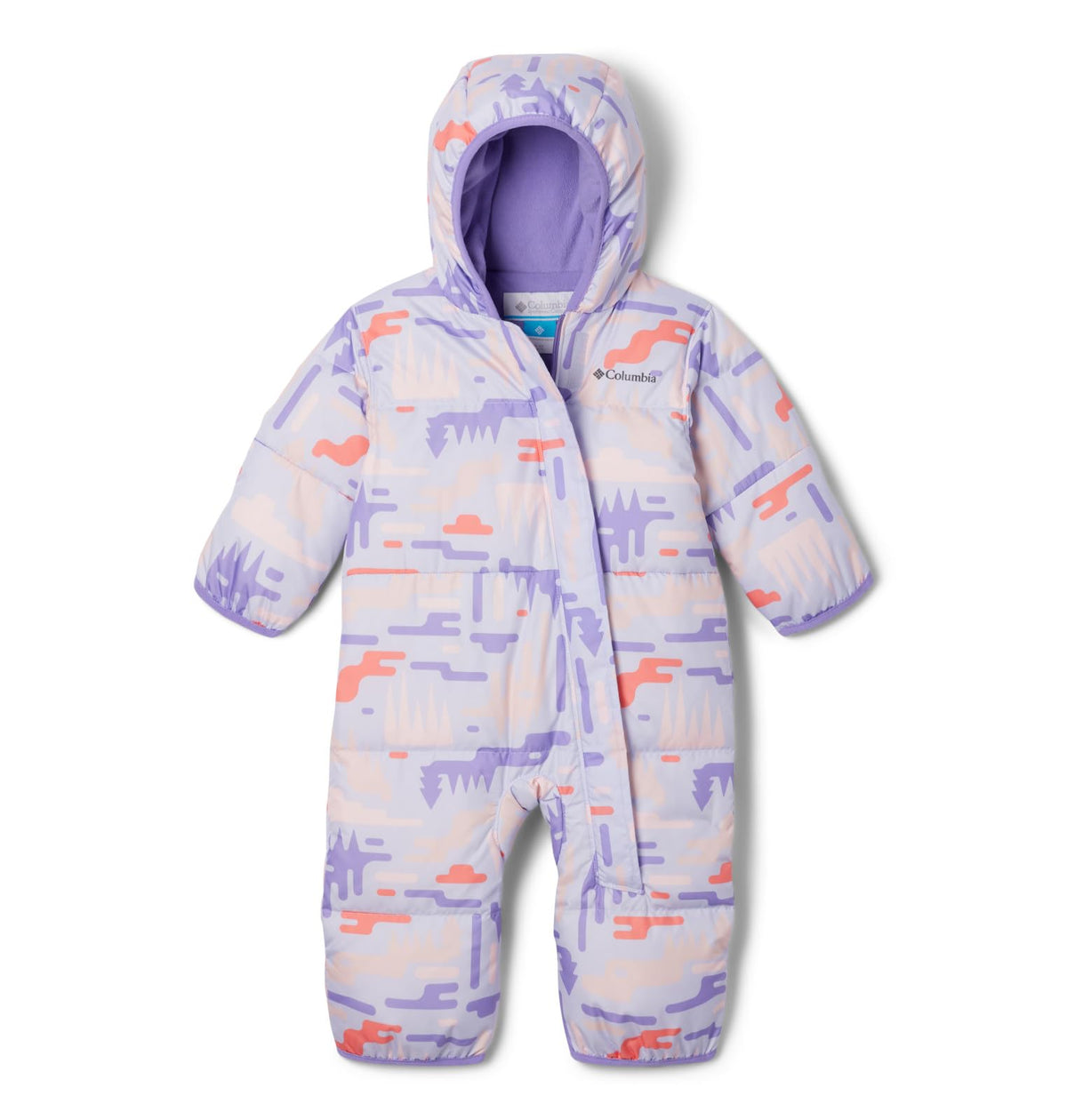 Columbia Baby Snuggly Bunny II Bunting hood keeps tiny hands warm in cold weather.