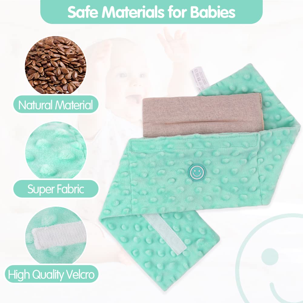 Comfheat adjustable Velcro wrap secures around the baby's belly for a snug fit.