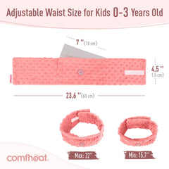 Comfheat adjustable velcro wrap secures tummy with gentle compression