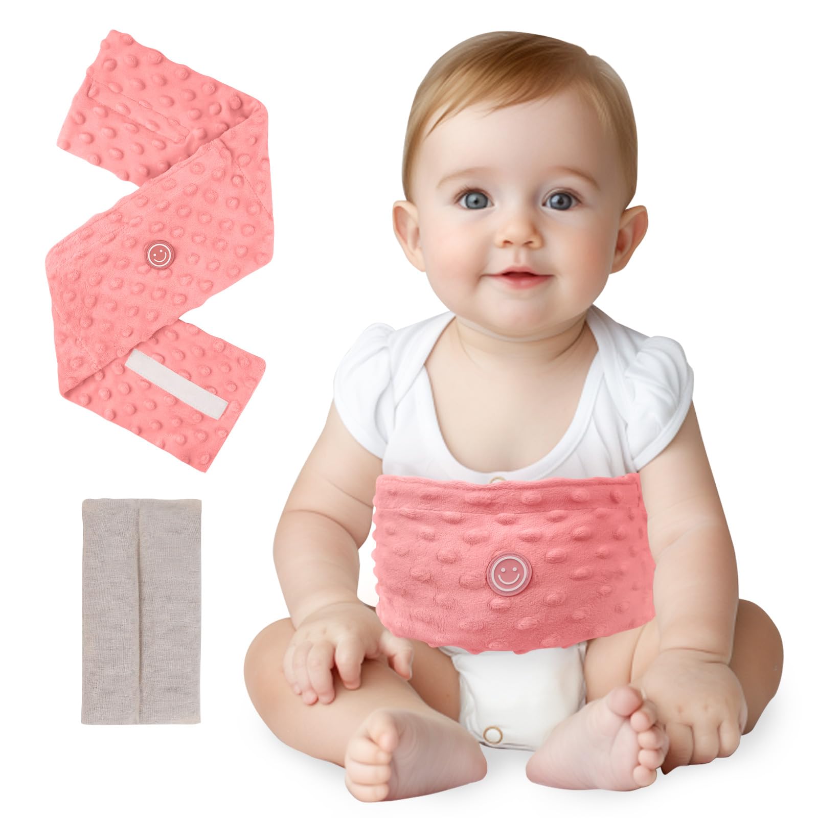 Comfheat Watermelon Red heated tummy wrap, soothing warmth for tender baby bellies