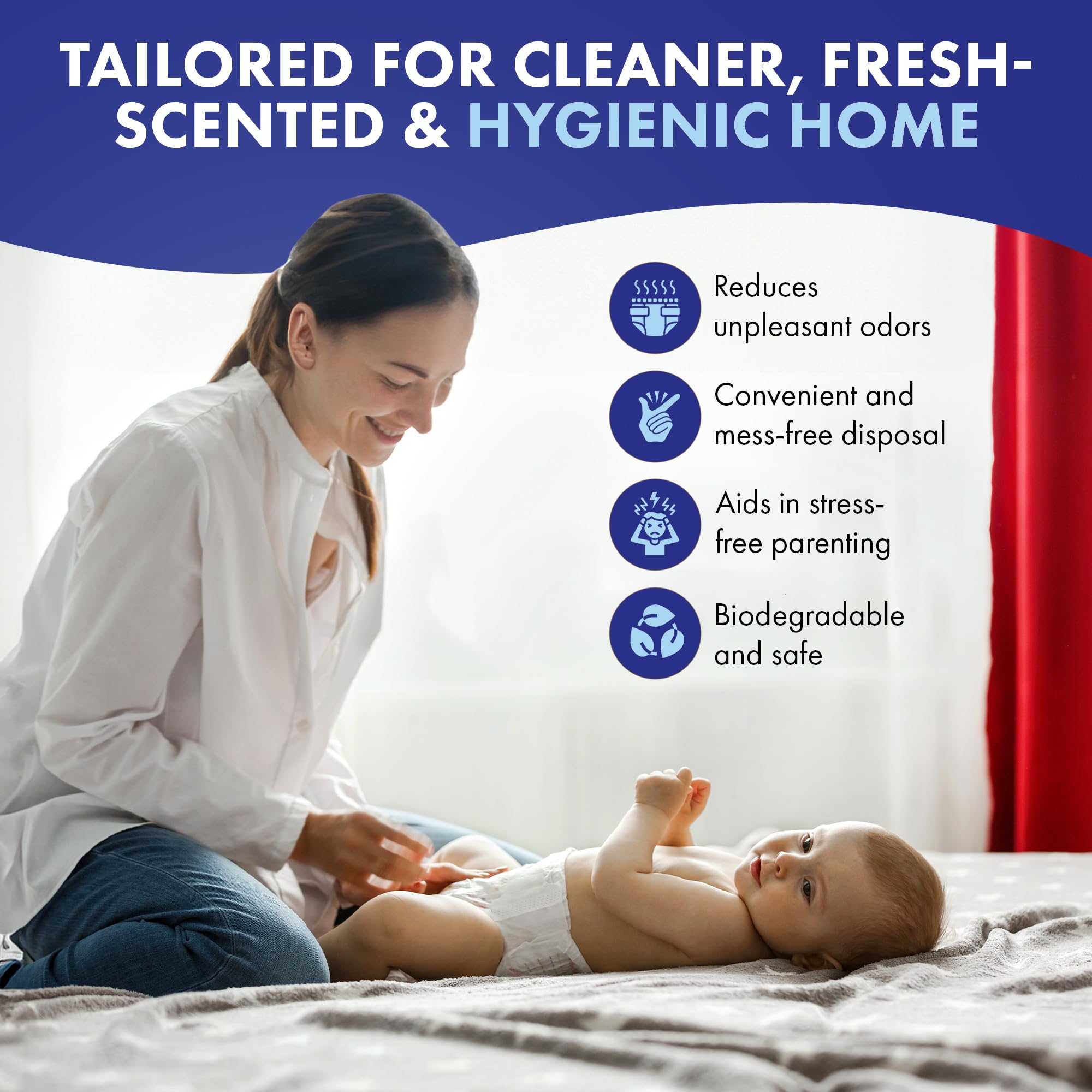 COMFICOVE easy-to-replace diaper pail refills save time