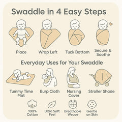Comforista muslin swaddle blanket baby swaddled at night for comfort