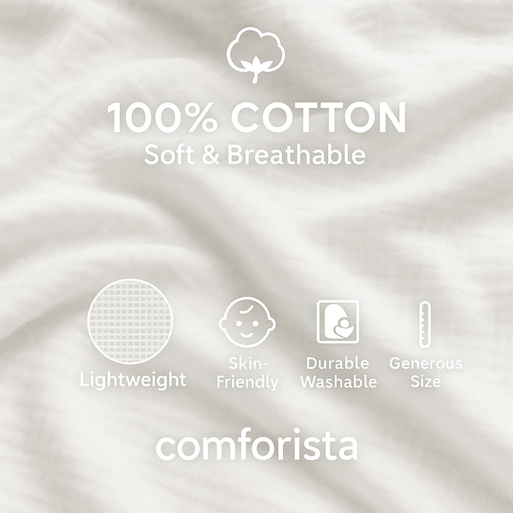 Comforista muslin swaddle blanket easy care durable for many washes