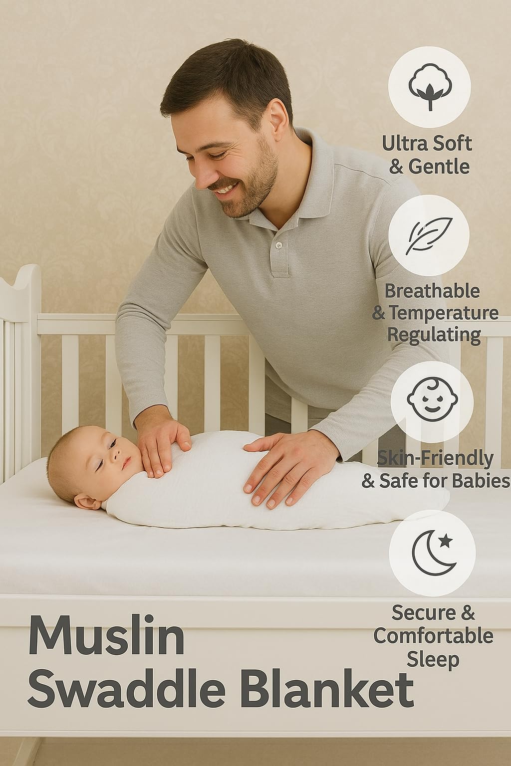 Comforista muslin swaddle blanket nursing cover for discreet feeding