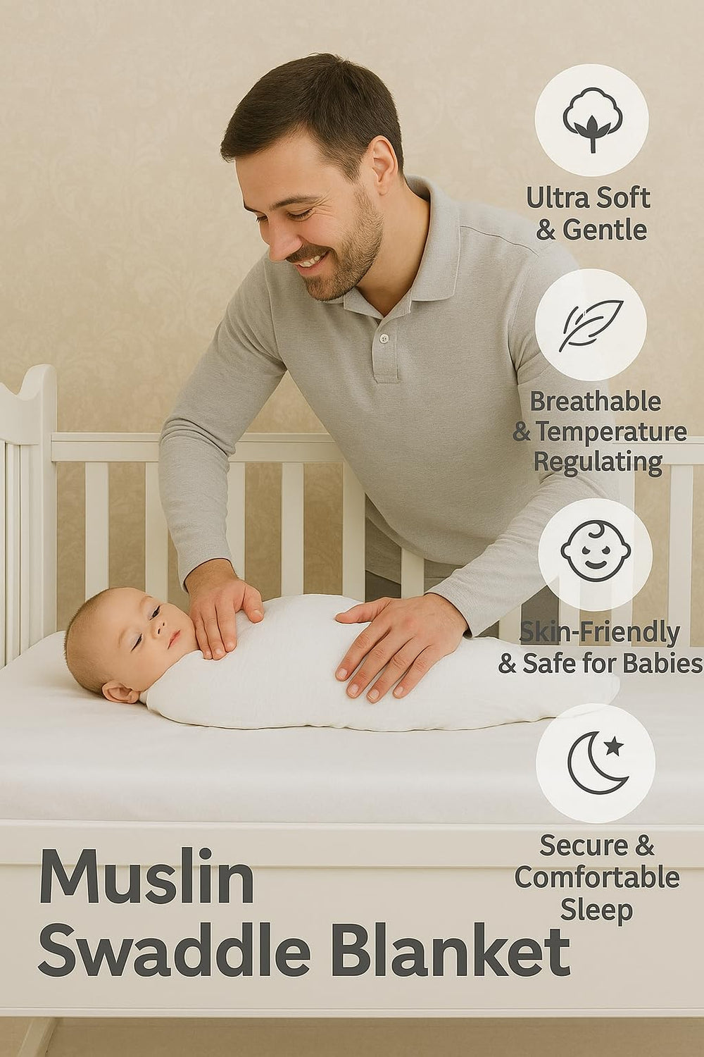 Comforista muslin swaddle blanket nursing cover for discreet feeding