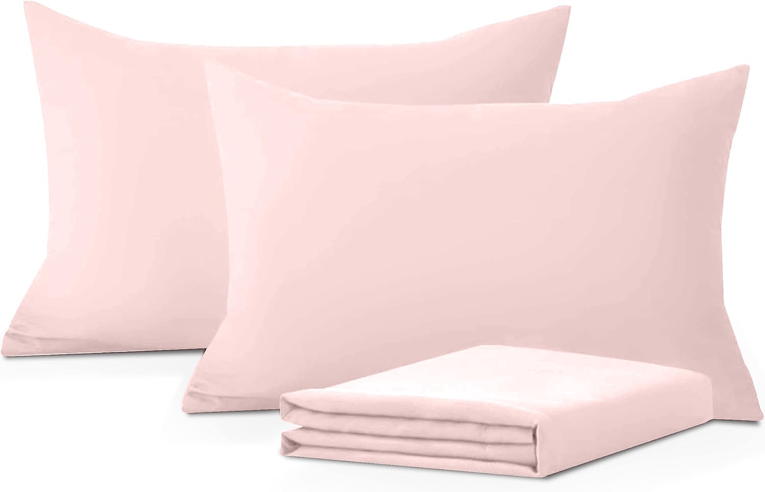 Comfort Beddings pack of 2 toddler pillowcases blush pink with zipper closure