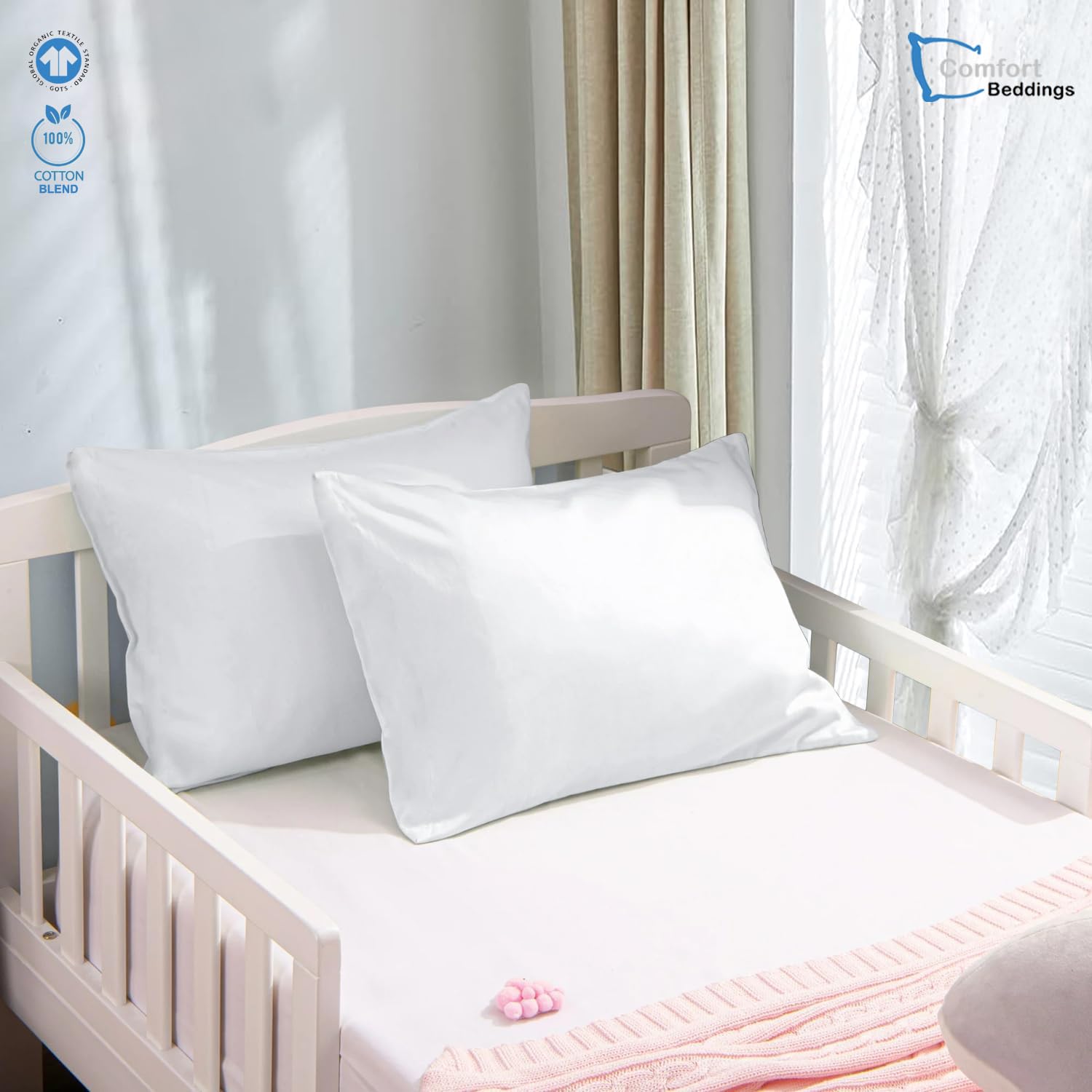 Comfort Beddings pillowcase close-up highlighting envelope closure design