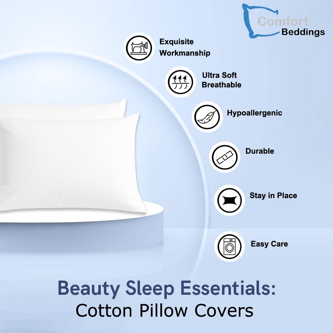 Comfort Beddings white youth pillowcase with soft-touch cotton for gentle skin contact.