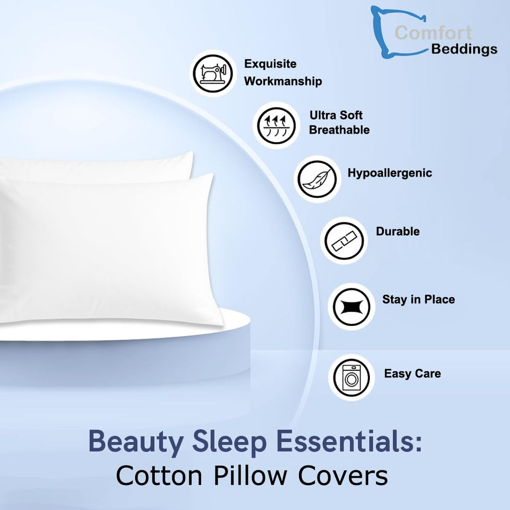Comfort Beddings white youth pillowcase with soft-touch cotton for gentle skin contact.