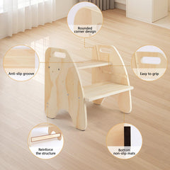 Non-slip pads keep the Comfoyar stool steady on slick bathroom floors.
