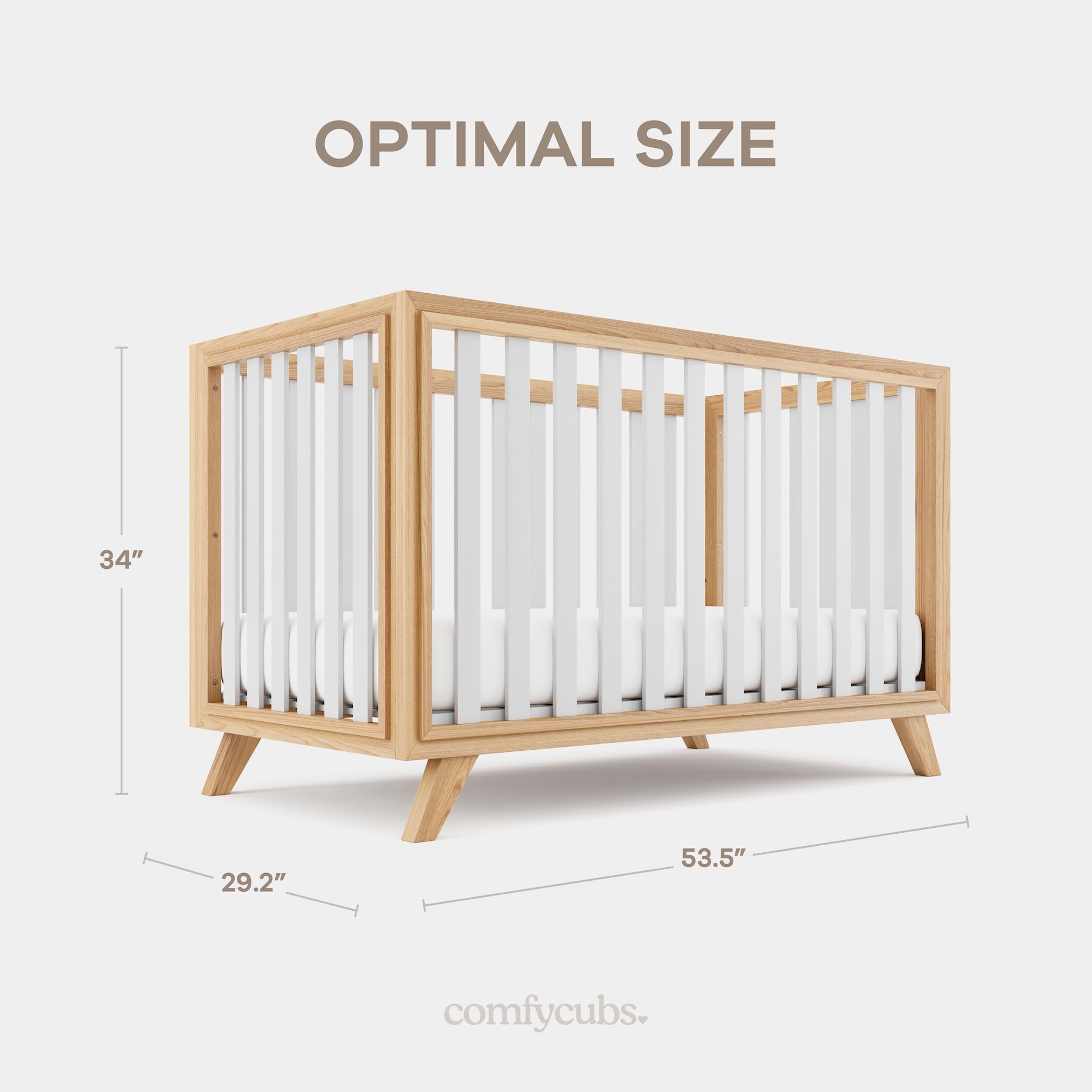 Comfy Cubs crib supports up to 80 pounds for lasting use