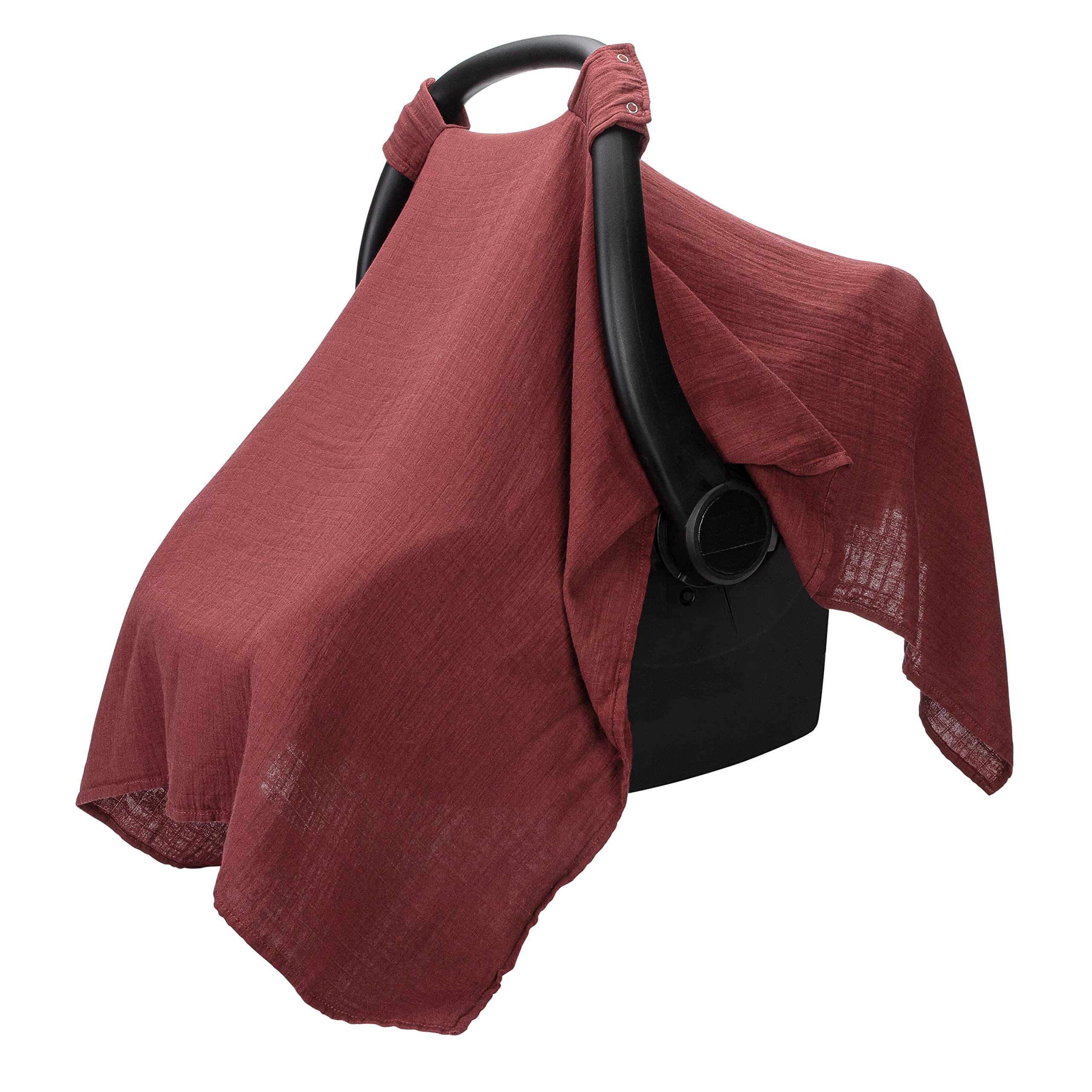 Comfy Cubs baby car seat cover fabric close-up shows soft, breathable bamboo rayon blend.