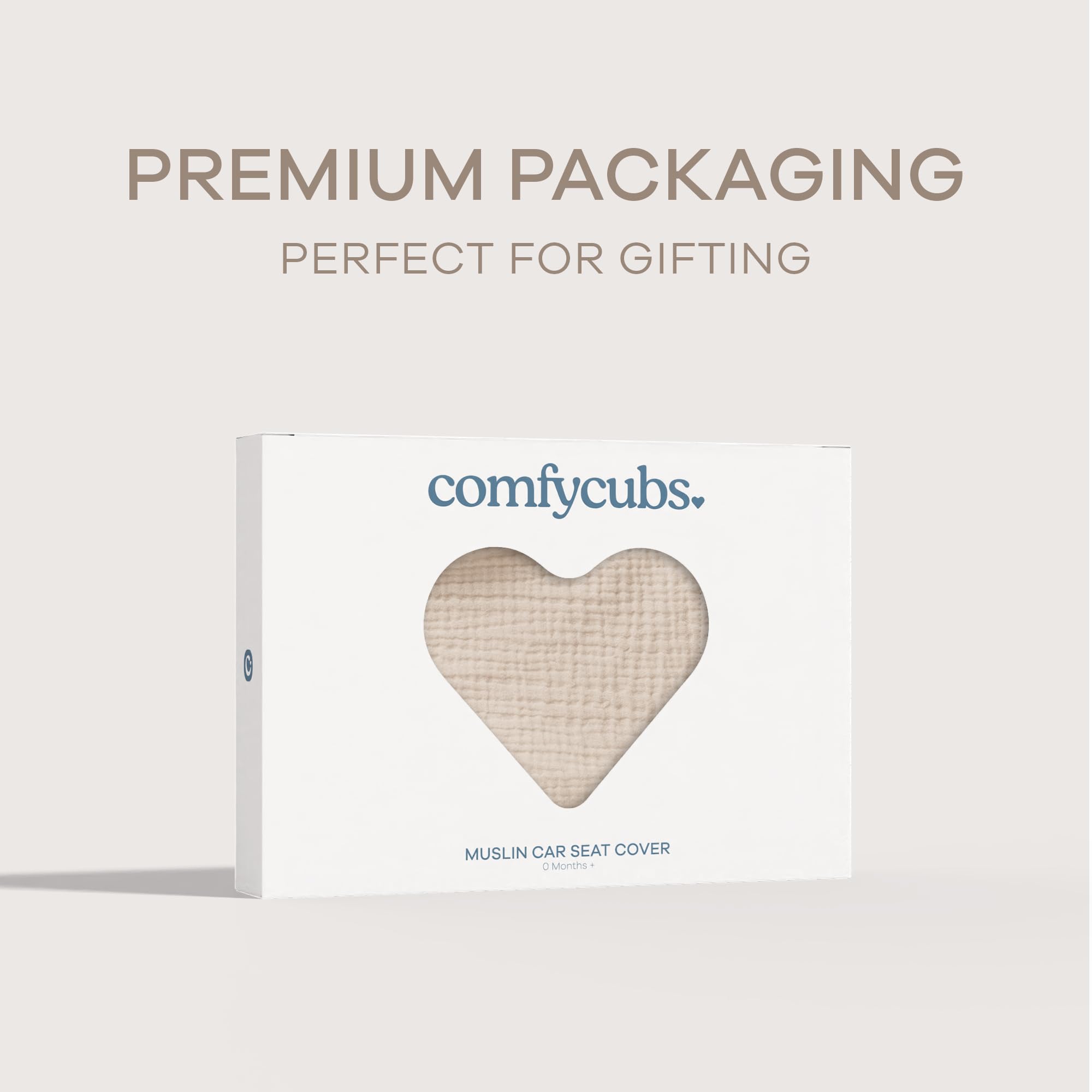 Gift-ready Comfy Cubs sand design car seat cover in elegant packaging