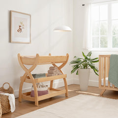 Comfy Cubs changing table open surface provides space for comfortable diaper changes.