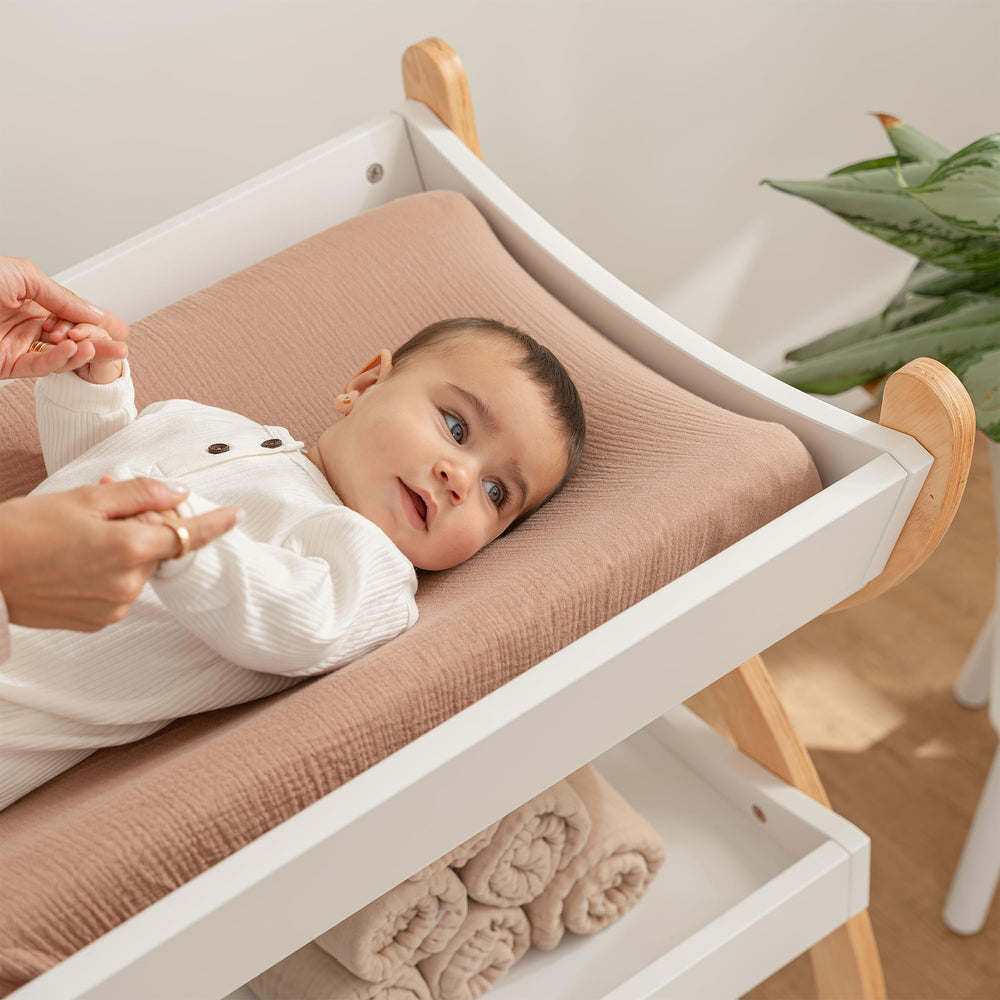 Comfy Cubs flat open-top surface promoting easy access during diaper changes.