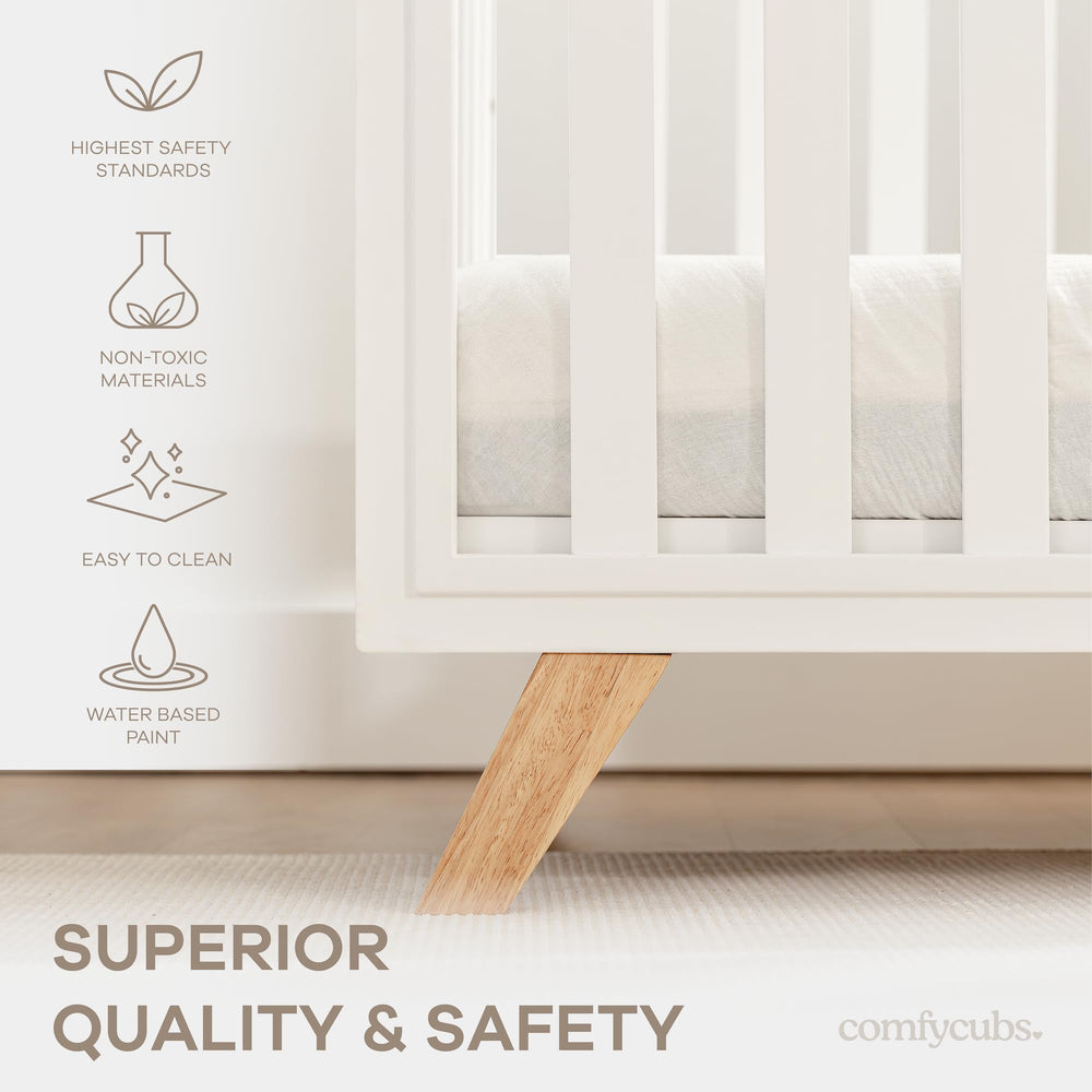 Comfy Cubs convertible design showing easy toddler bed transition.