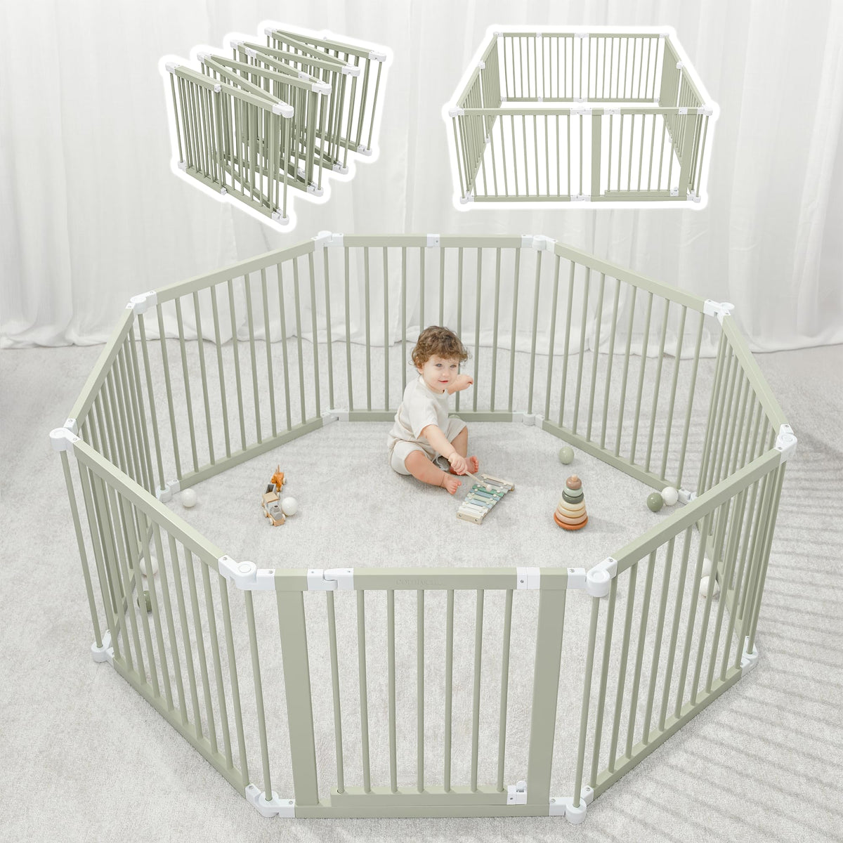 Comfy Cubs baby gate 57x57 frame ready for safe playtime.