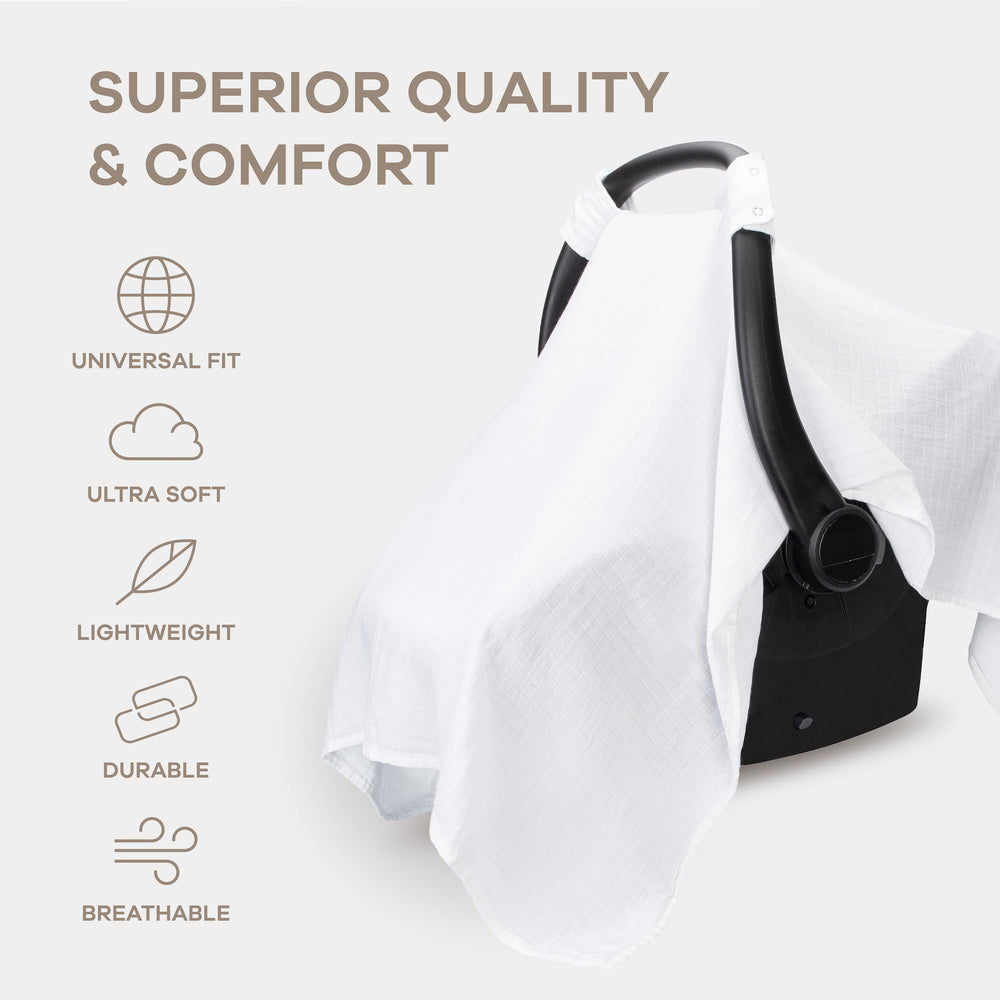 Comfy Cubs car seat cover secure snap closure for snug fit.