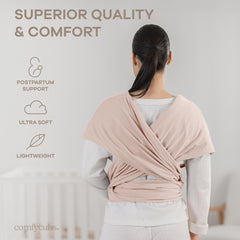 Comfy Cubs baby wrap enables hands-free feeding while keeping baby close and secure.