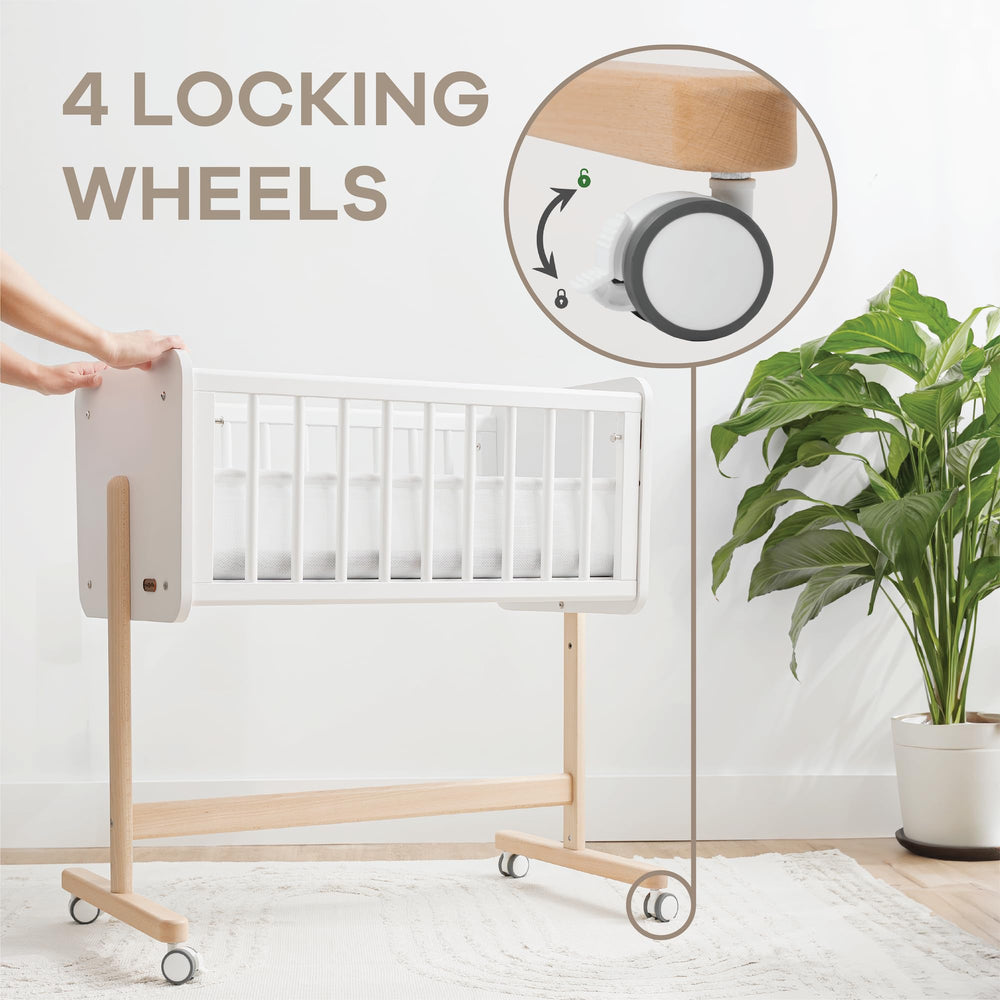 Comfy Cubs bassinet belt secures to your bed during co sleeping moments